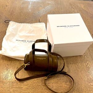 Brandon Black wood mini duffle green oil leather